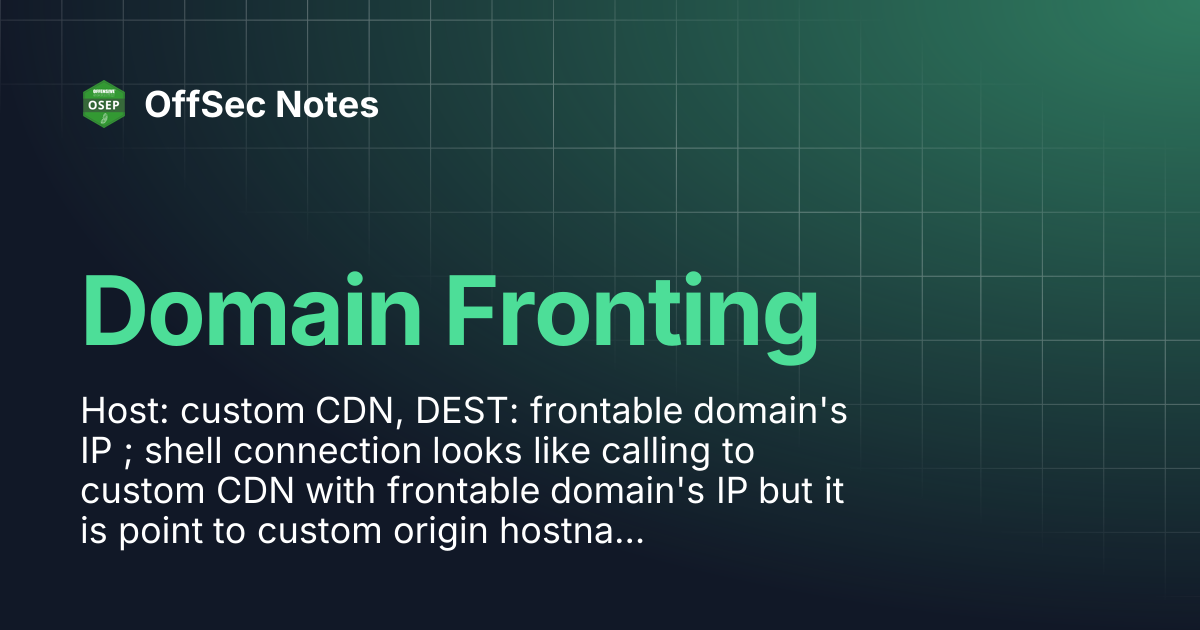 Domain Fronting | OSEP | OffSec Notes