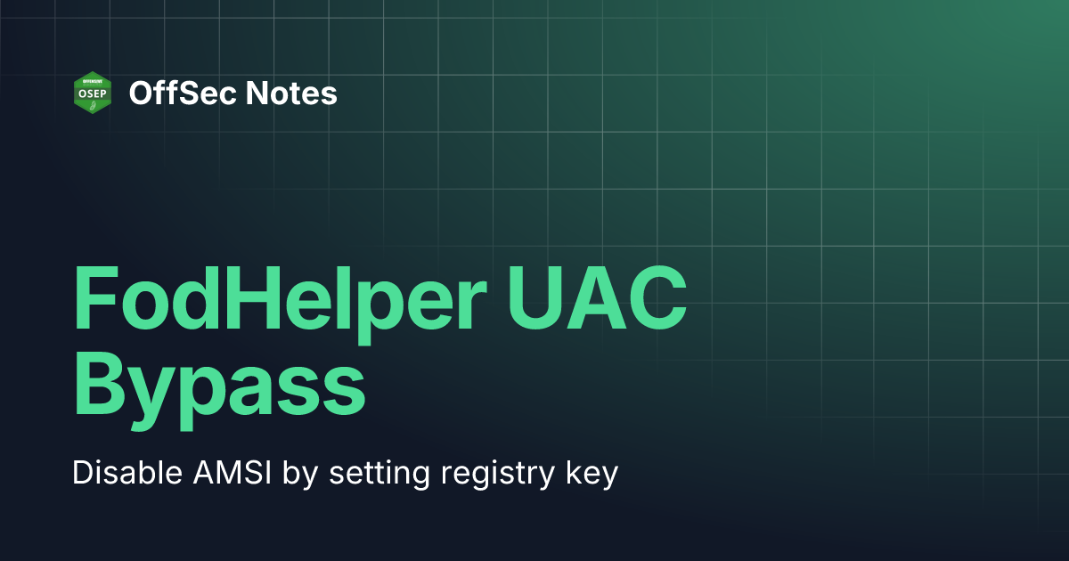 Fodhelper uac bypass offsec notes